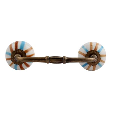 Blue Brown Rays Ceramic Bridge Handle
